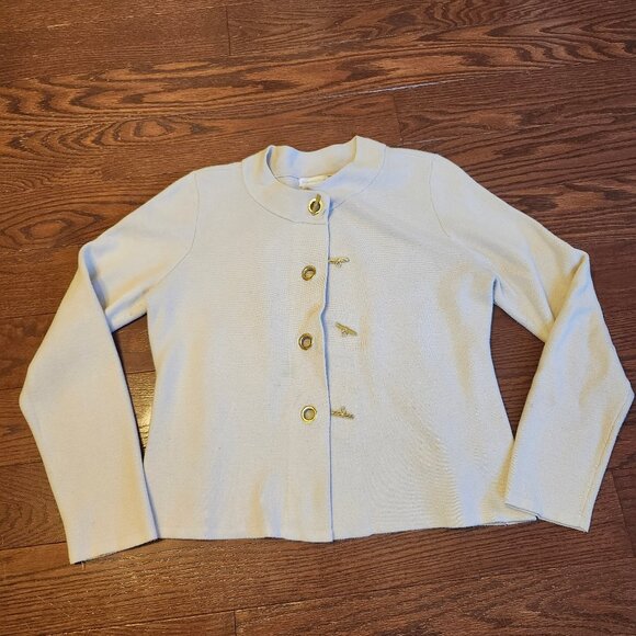Charter Club Women’s Cardigan Jacket Large Beige Gold Buttons - Picture 1 of 9